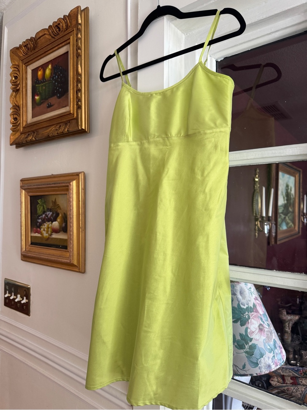 Frances Valentine Lime Green Slip Dress